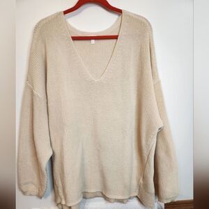 We (by Living In Yellow) Tan/Ivory  Sweater~ 100% Polyester ~Size 3X~ NWOT
